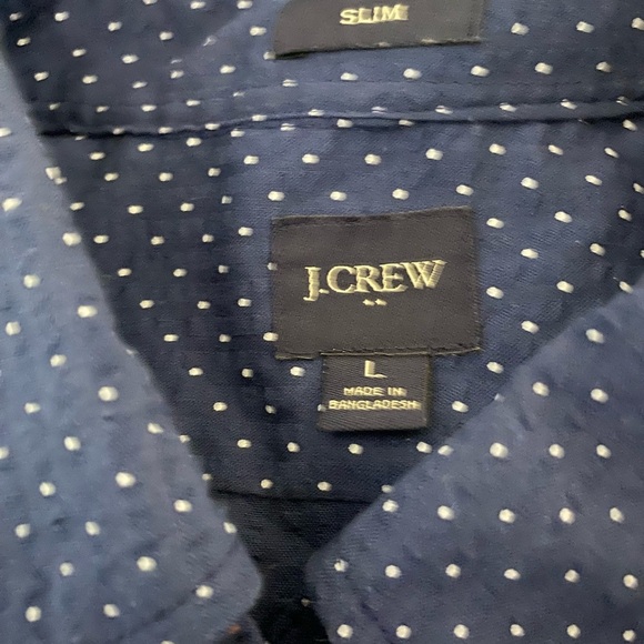 J. Crew Blue Casual Button Down Shirt with Geometric Pattern - Picture 12 of 15